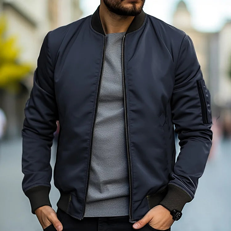Diego | Chaqueta Bomber para Hombre con Cremallera y Cuello Alto