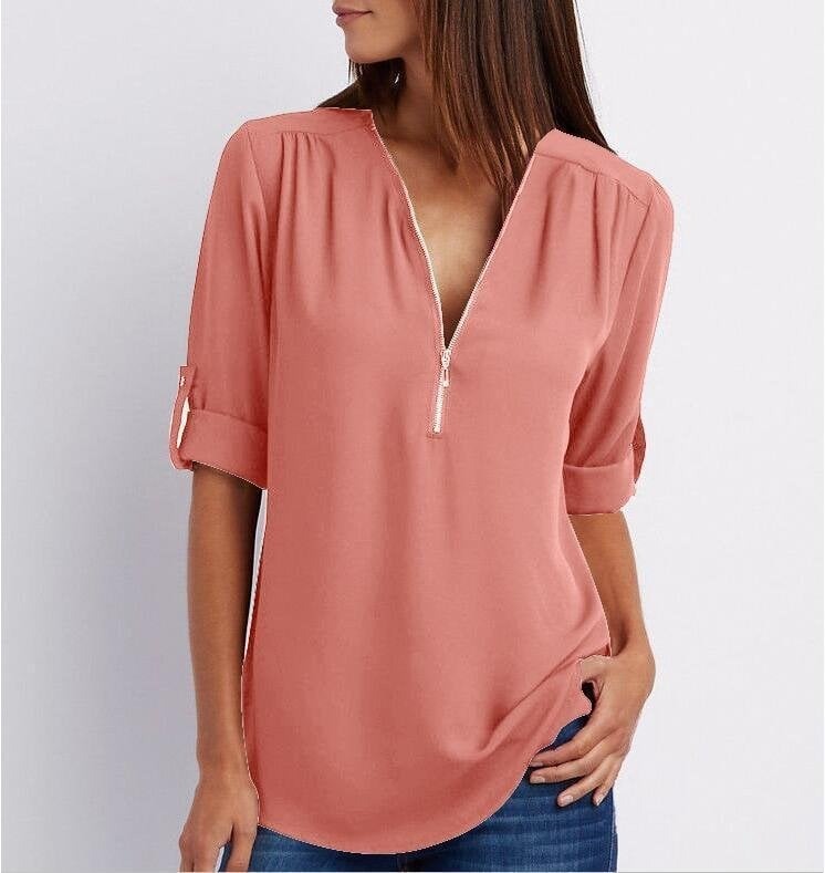 Lysandra | Top Relajado Con Diseño Moderno Y Media Cremallera Para Mujer