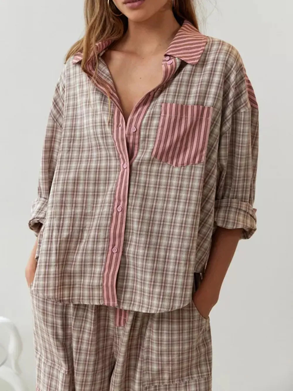 Cosycotton | Conjunto De Pijama De Dos Piezas En Algodón Suave Y Elástico