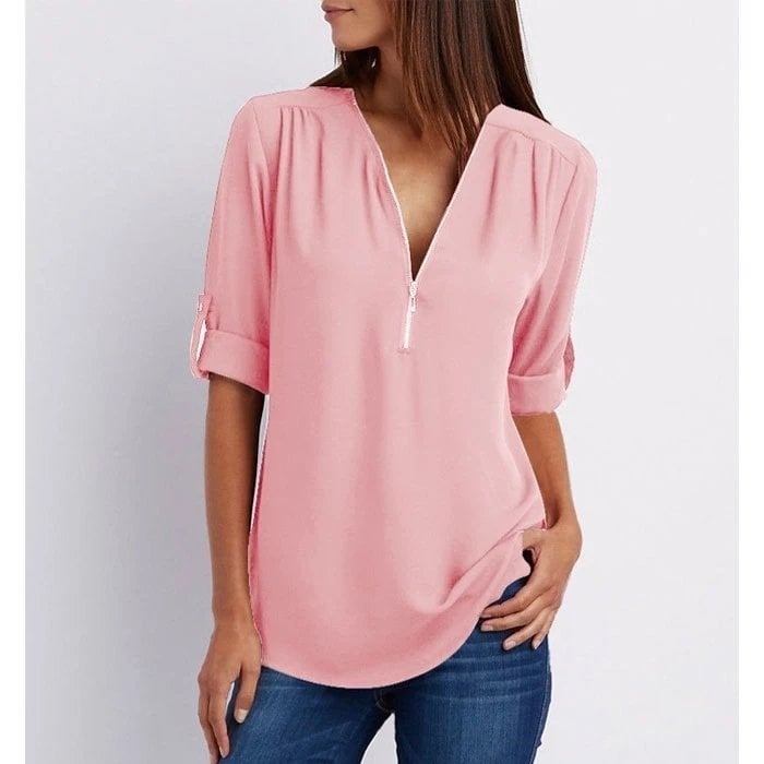 Lysandra | Top Relajado Con Diseño Moderno Y Media Cremallera Para Mujer