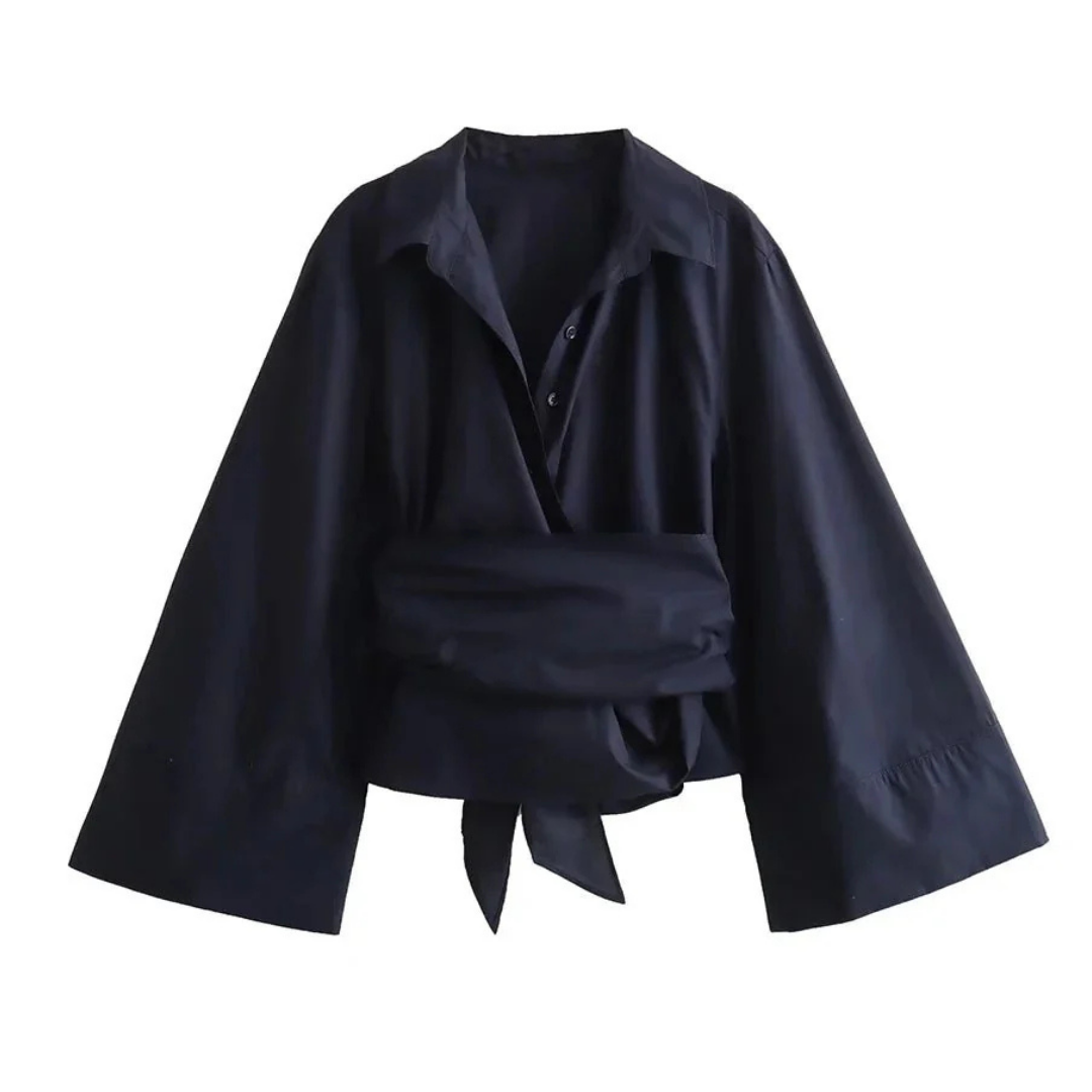 Sofía | Camisa Kimono Envolvente De Manga Larga