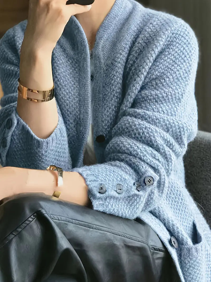 Elena | Chaqueta De Punto De Mezcla De Lana Con Botones