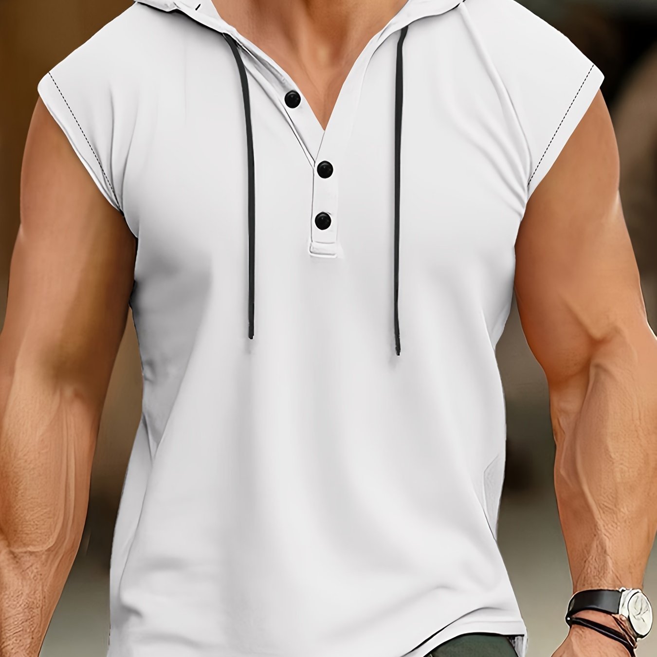 Acton | Camisa Sin Mangas Con Capucha Y Tejido Transpirable Para Hombre