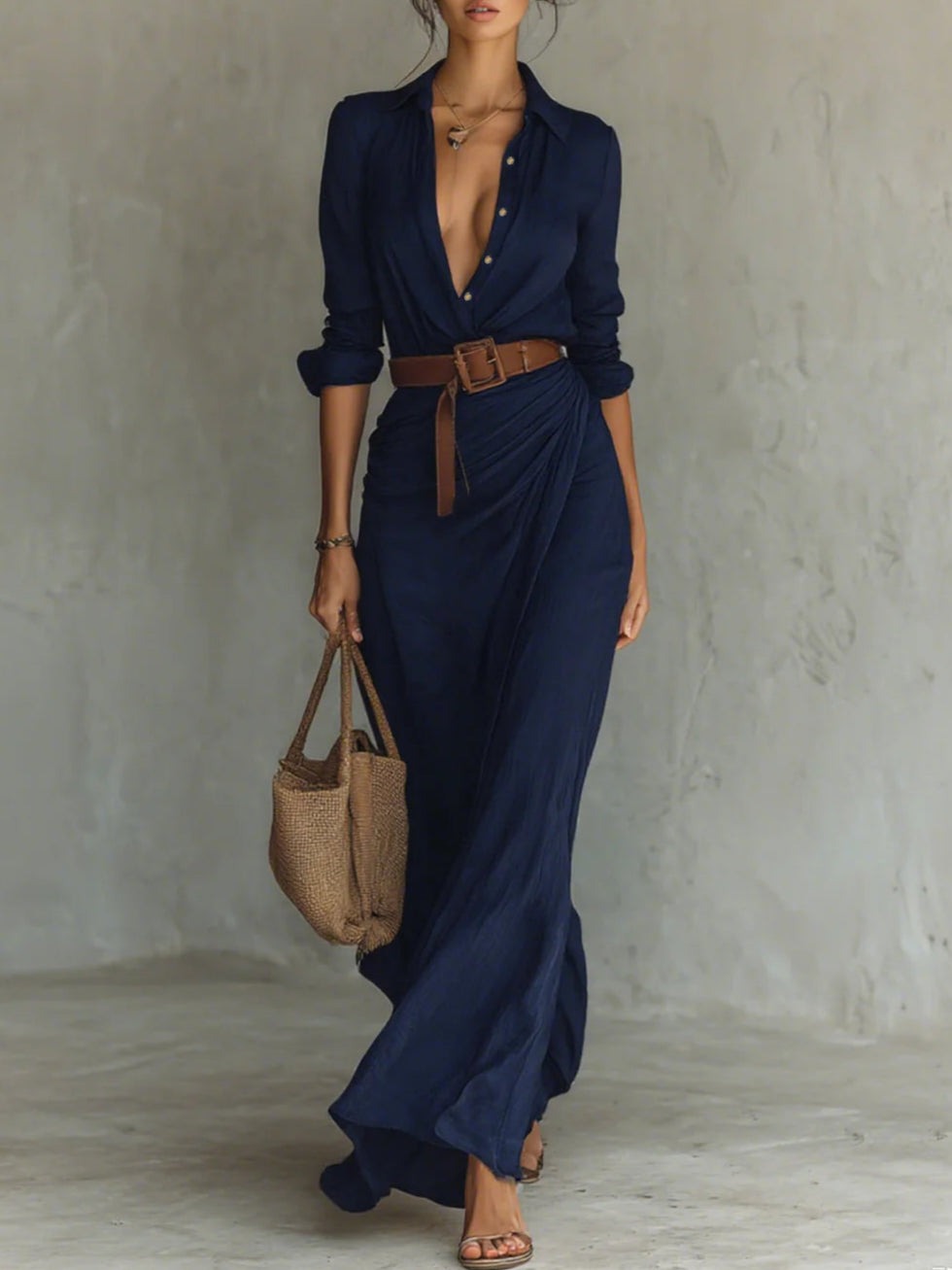 Luisa | Vestido Largo Con Botones Elegante