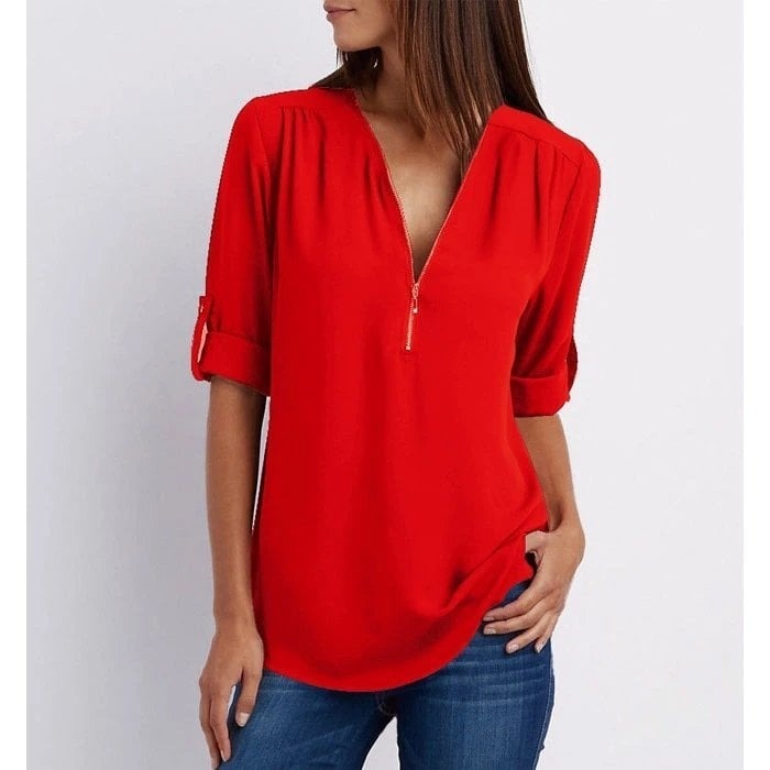 Lysandra | Top Relajado Con Diseño Moderno Y Media Cremallera Para Mujer