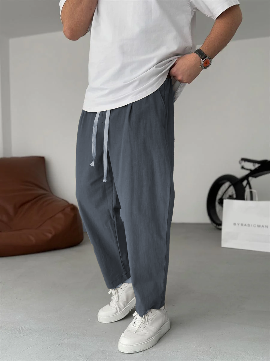 Enzo | Pantalones De Lino Corte Recto
