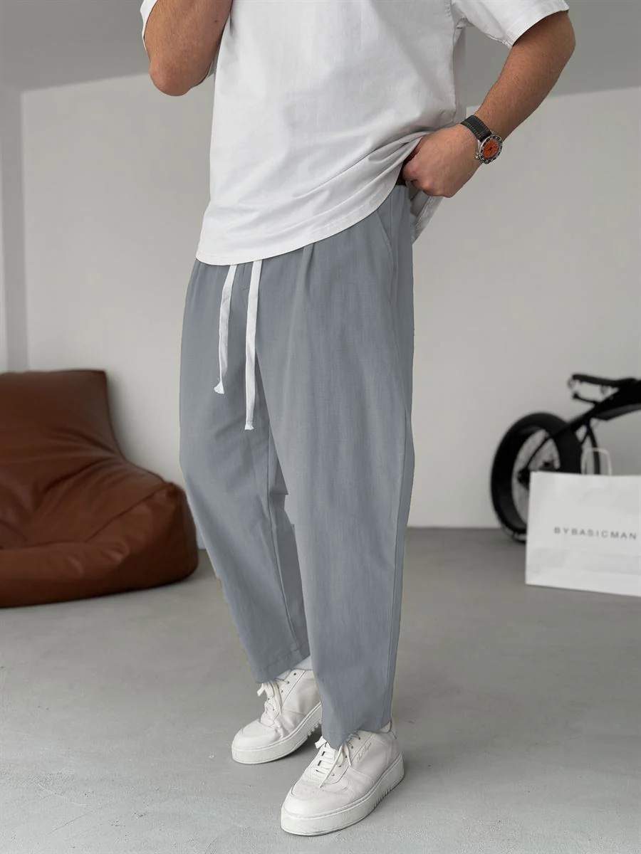 Enzo | Pantalones De Lino Corte Recto