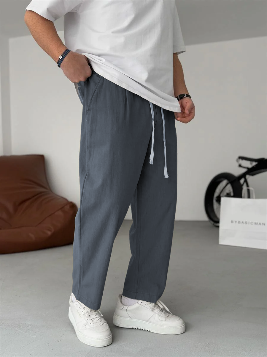 Enzo | Pantalones De Lino Corte Recto