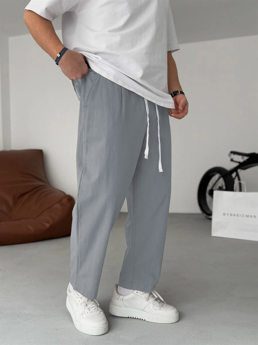 Enzo | Pantalones De Lino Corte Recto