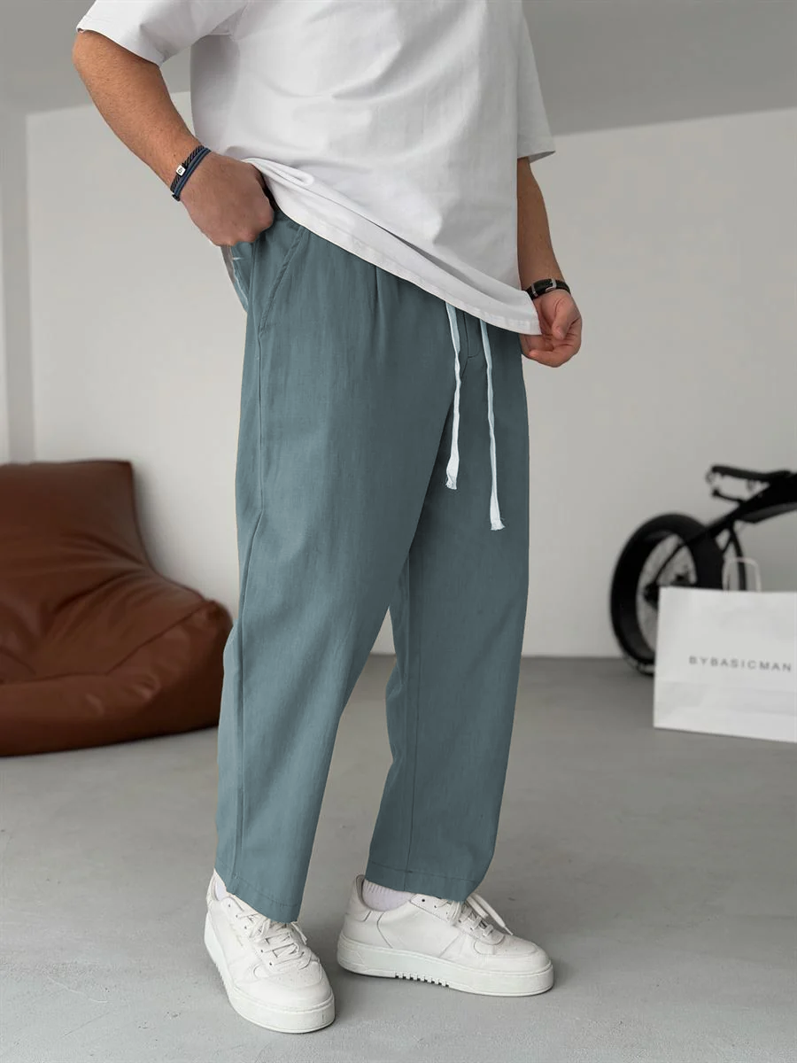 Enzo | Pantalones De Lino Corte Recto