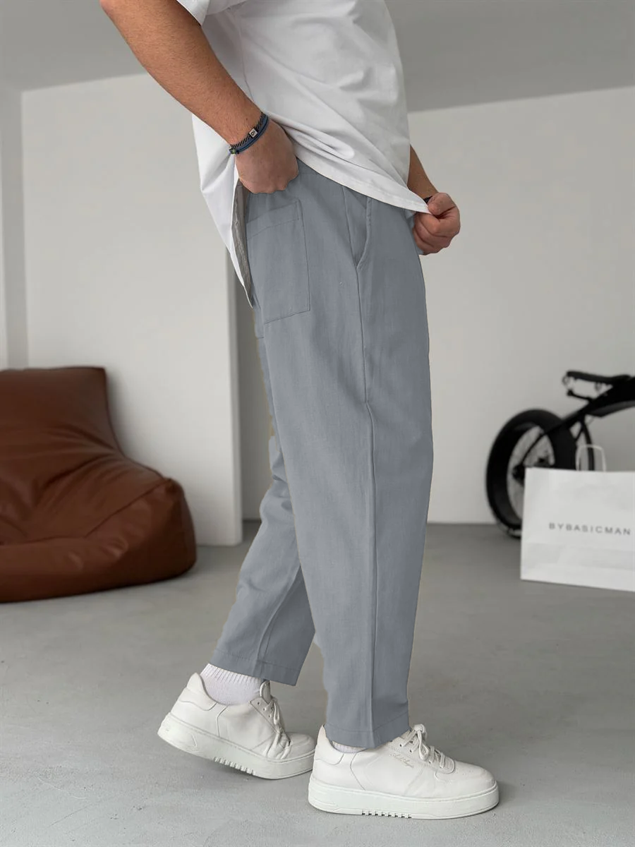 Enzo | Pantalones De Lino Corte Recto