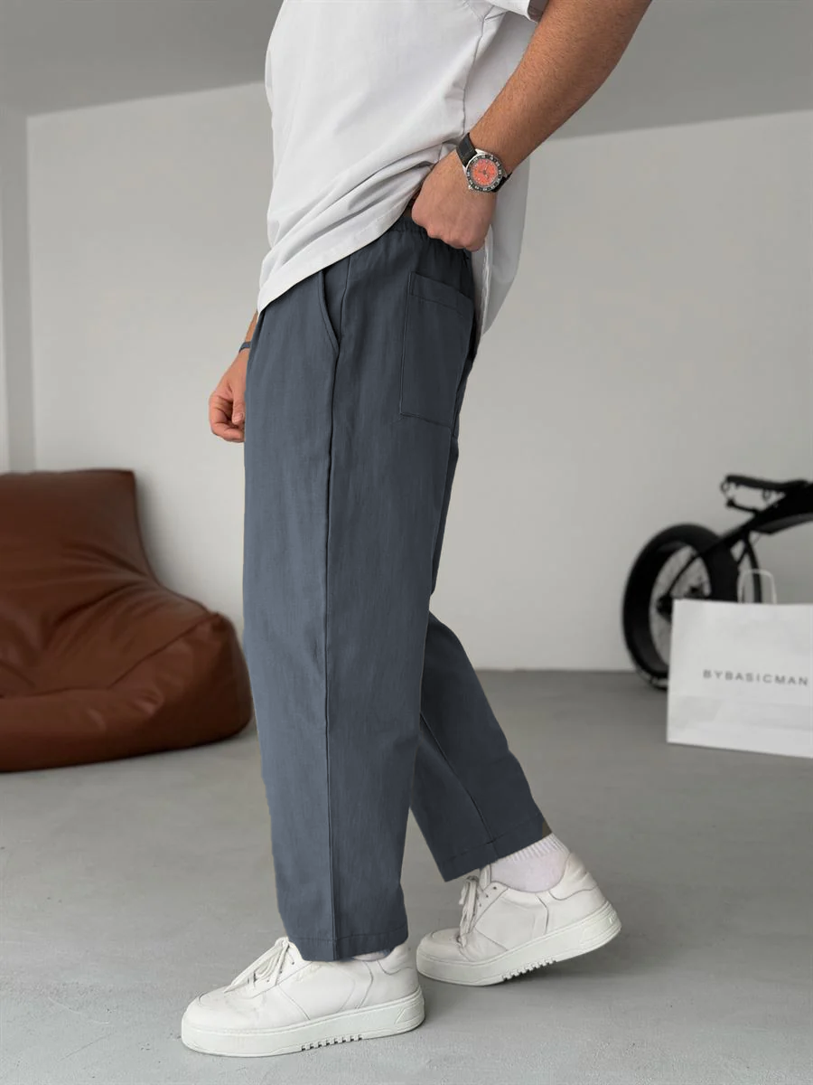 Enzo | Pantalones De Lino Corte Recto