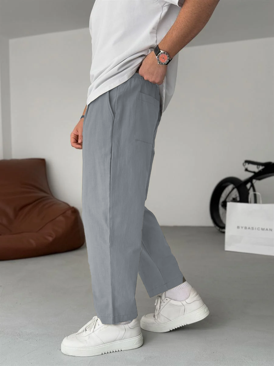 Enzo | Pantalones De Lino Corte Recto