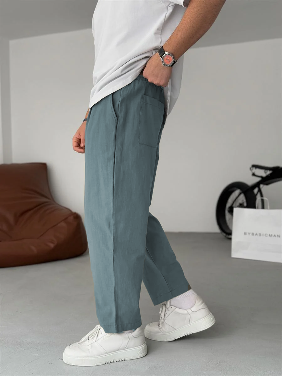 Enzo | Pantalones De Lino Corte Recto