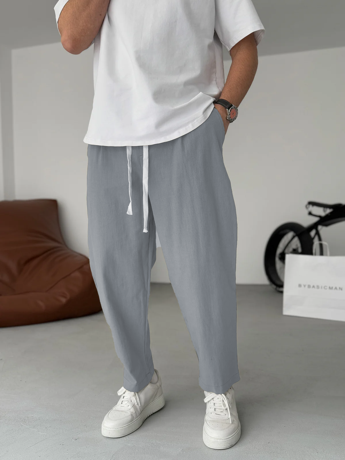 Enzo | Pantalones De Lino Corte Recto
