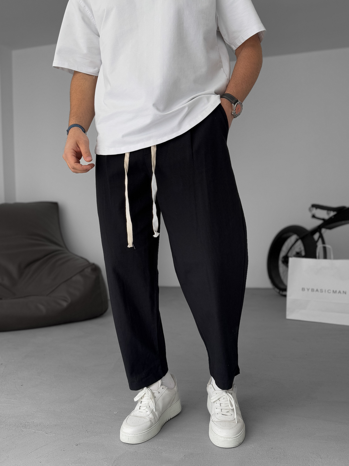 Enzo | Pantalones De Lino Corte Recto