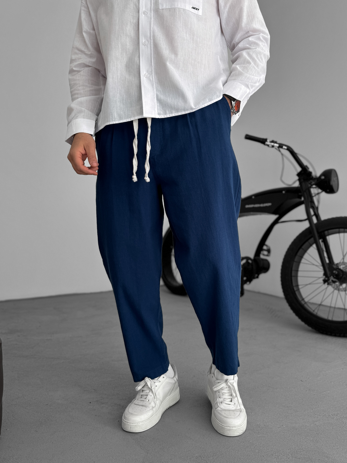 Enzo | Pantalones De Lino Corte Recto