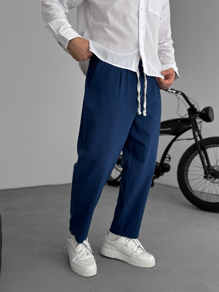 Enzo | Pantalones De Lino Corte Recto