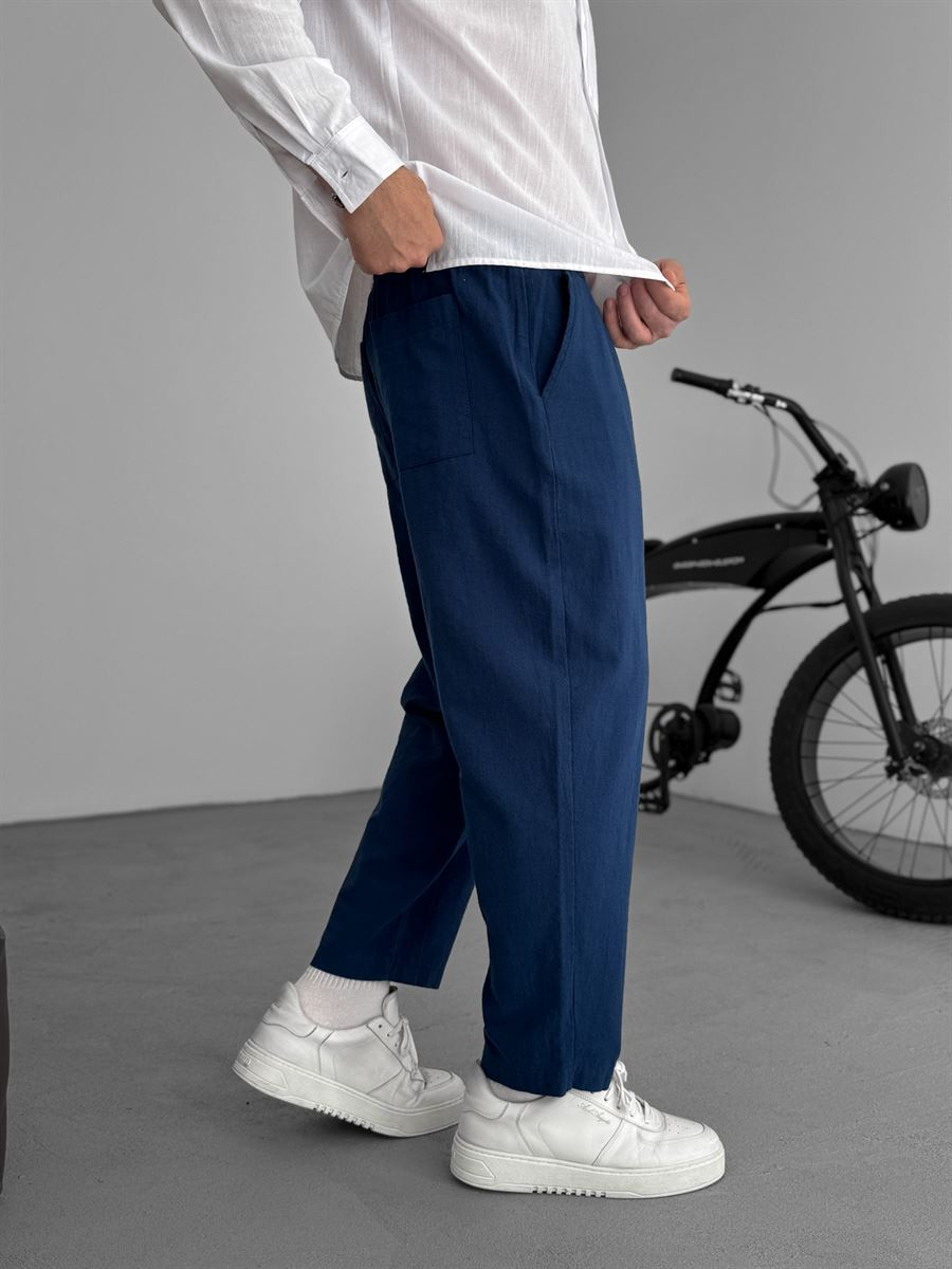 Enzo | Pantalones De Lino Corte Recto