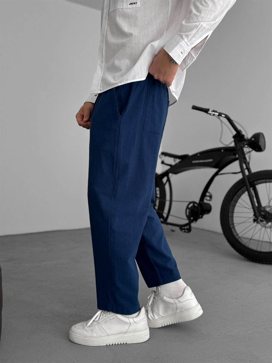 Enzo | Pantalones De Lino Corte Recto