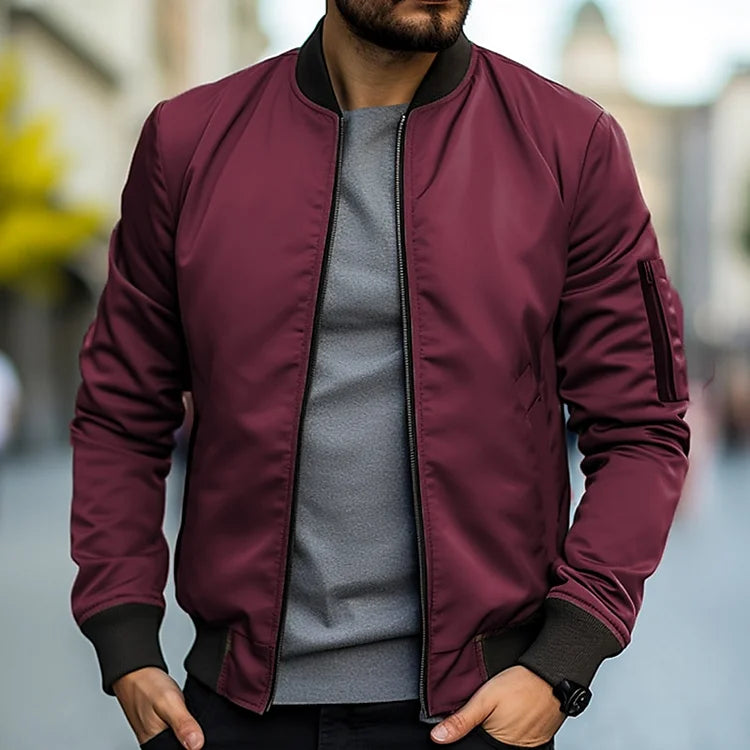 Diego | Chaqueta Bomber para Hombre con Cremallera y Cuello Alto