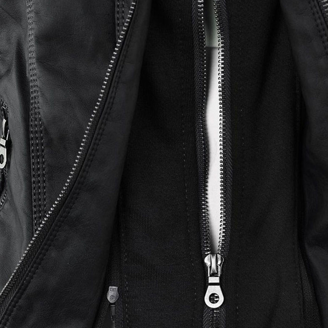 Leigh | Chaqueta De Cuero Impermeable Para Mujer Con Capucha