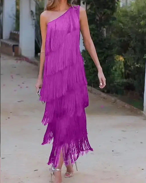 Bella | Vestido Largo De Flecos Andaluz