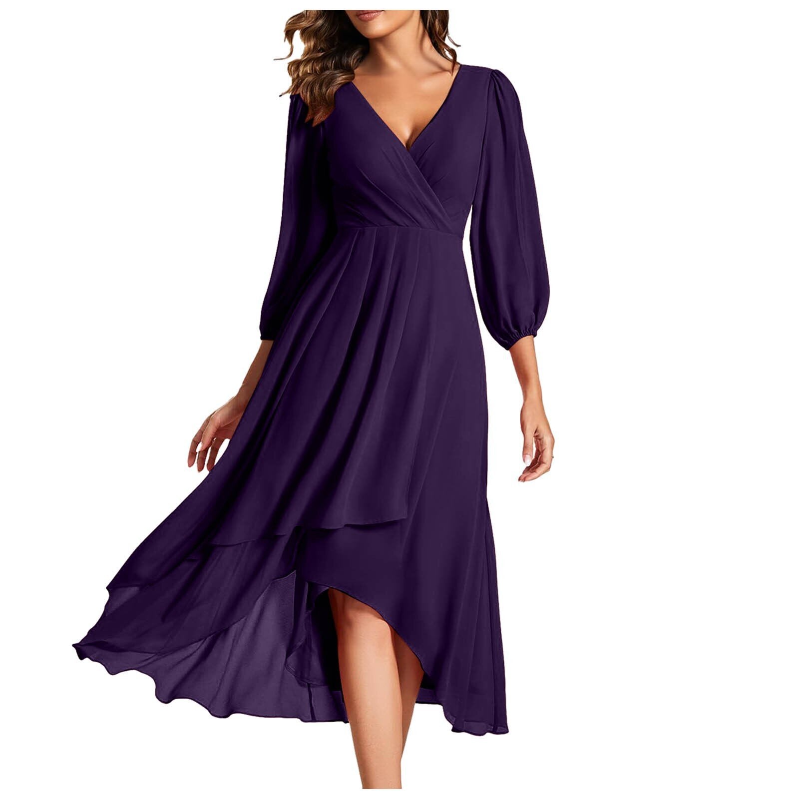 Mia | Vestido Asimétrico Con Cuello En V Para Un Look Moderno Y Sofisticado