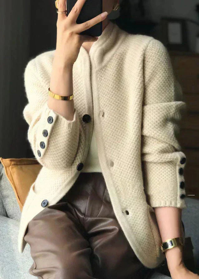 Elena | Chaqueta De Punto De Mezcla De Lana Con Botones
