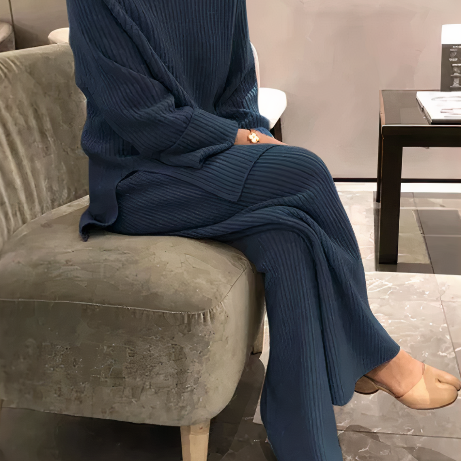 Samantha | Conjunto Casual De Jersey Y Pantalón De Punto