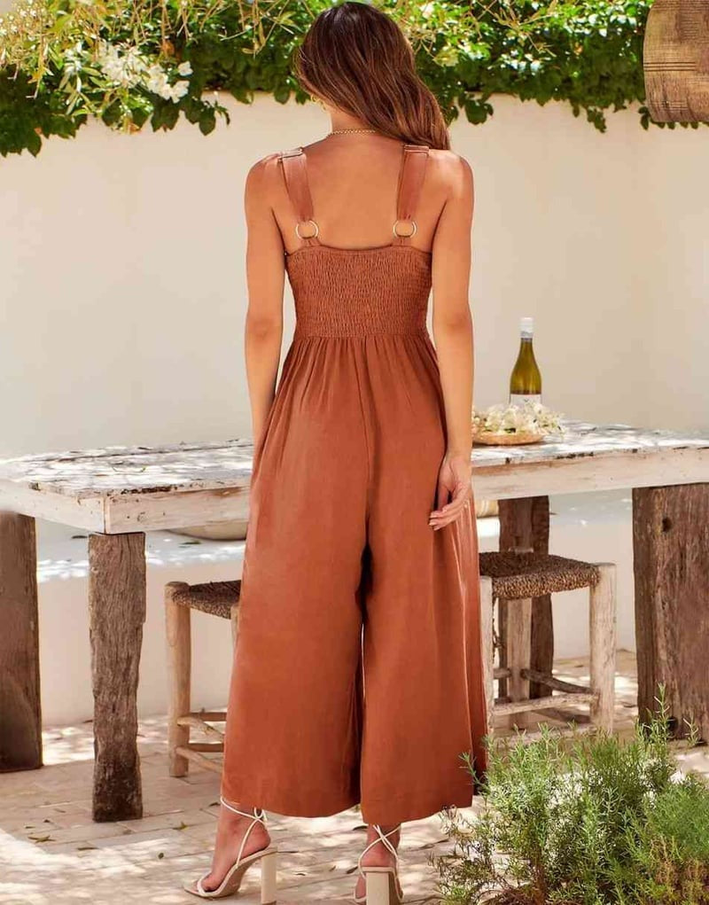 Brigitta | Mono Elegante Sin Mangas Con Escote En V Y Pernera Ancha