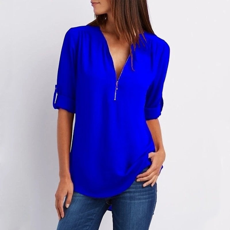 Lysandra | Top Relajado Con Diseño Moderno Y Media Cremallera Para Mujer