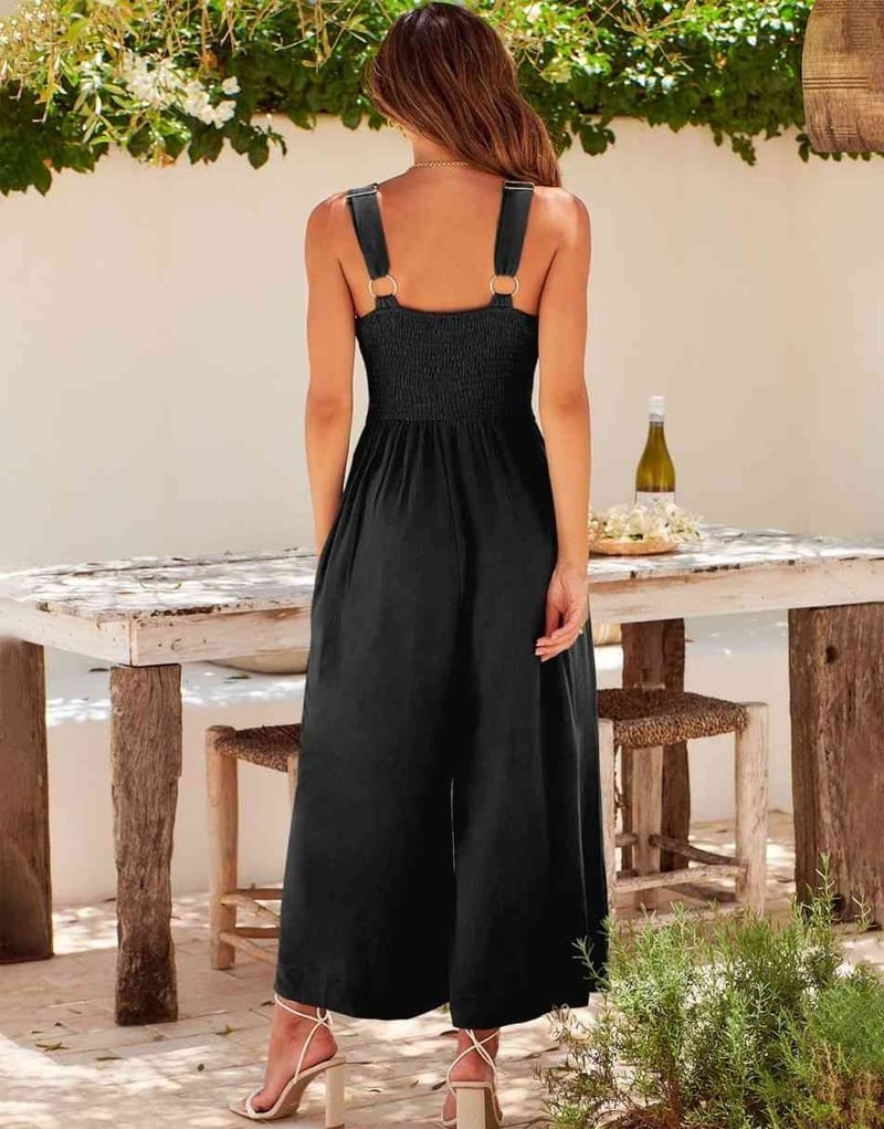 Brigitta | Mono Elegante Sin Mangas Con Escote En V Y Pernera Ancha