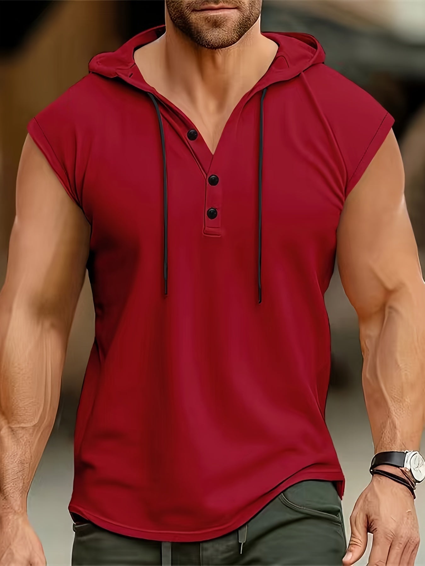 Acton | Camisa Sin Mangas Con Capucha Y Tejido Transpirable Para Hombre