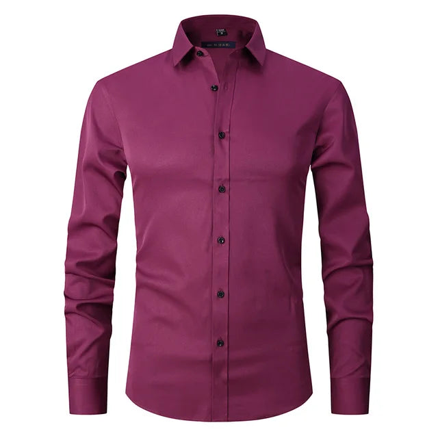 Mateo | Camisa De Vestir Corte Ajustado Para Hombre Mangas Largas