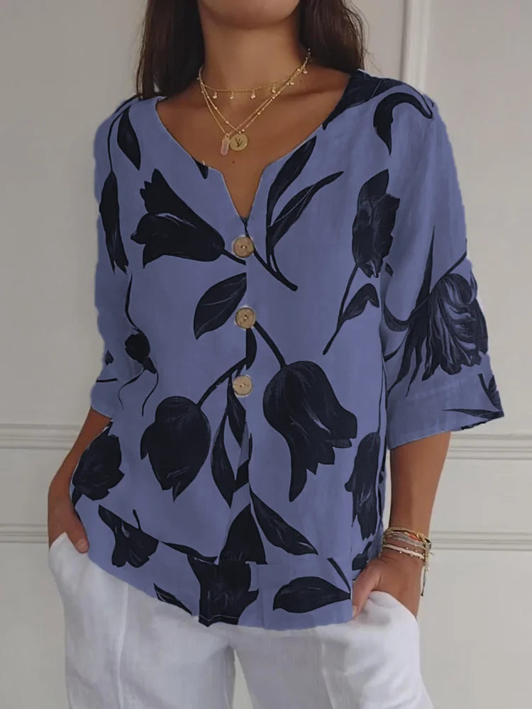 Lysandra | Blusa Elegante Con Estampado Floral Y Tejido Ligero