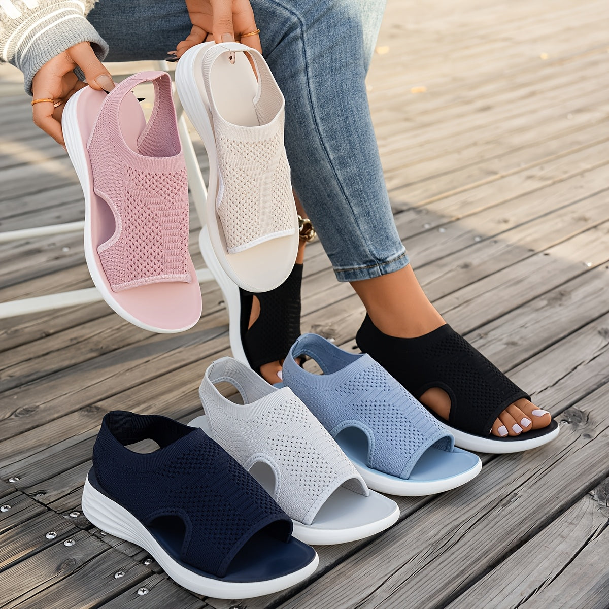 Airva | Sandalias Ligeras Ligadas Con Soporte De Arco Para Mujer