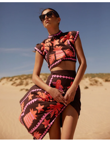 Katia | Conjunto Estampado De Top Y Falda