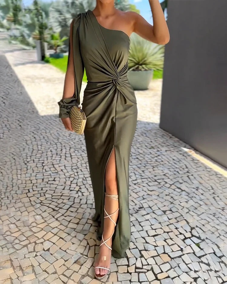 Sirena | Vestido Elegante De Un Solo Hombro