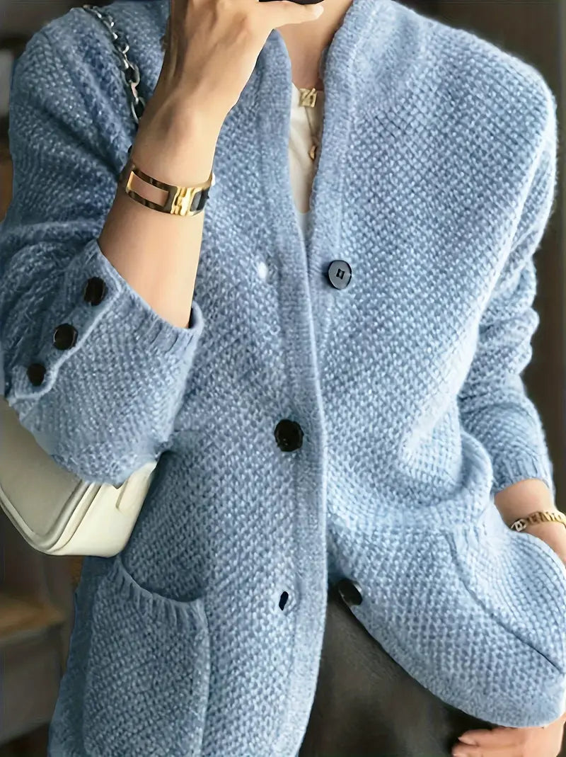 Elena | Chaqueta De Punto De Mezcla De Lana Con Botones
