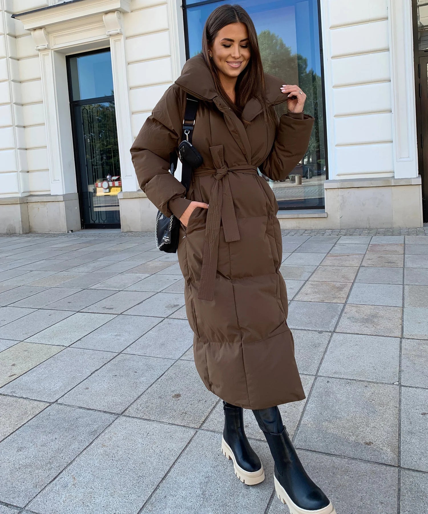 Isabel | Abrigo Largo de Invierno con Cinturón Ajustable