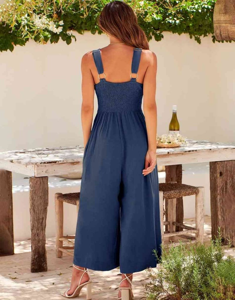 Brigitta | Mono Elegante Sin Mangas Con Escote En V Y Pernera Ancha