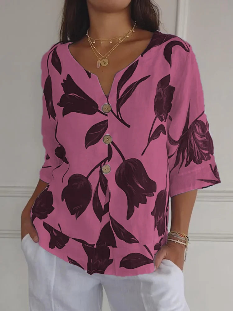 Lysandra | Blusa Elegante Con Estampado Floral Y Tejido Ligero