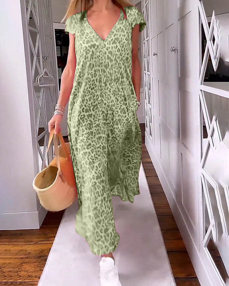 Lyrea | Vestido Veraniego Con Escote En V Y Estampado Alegre Para Mujer