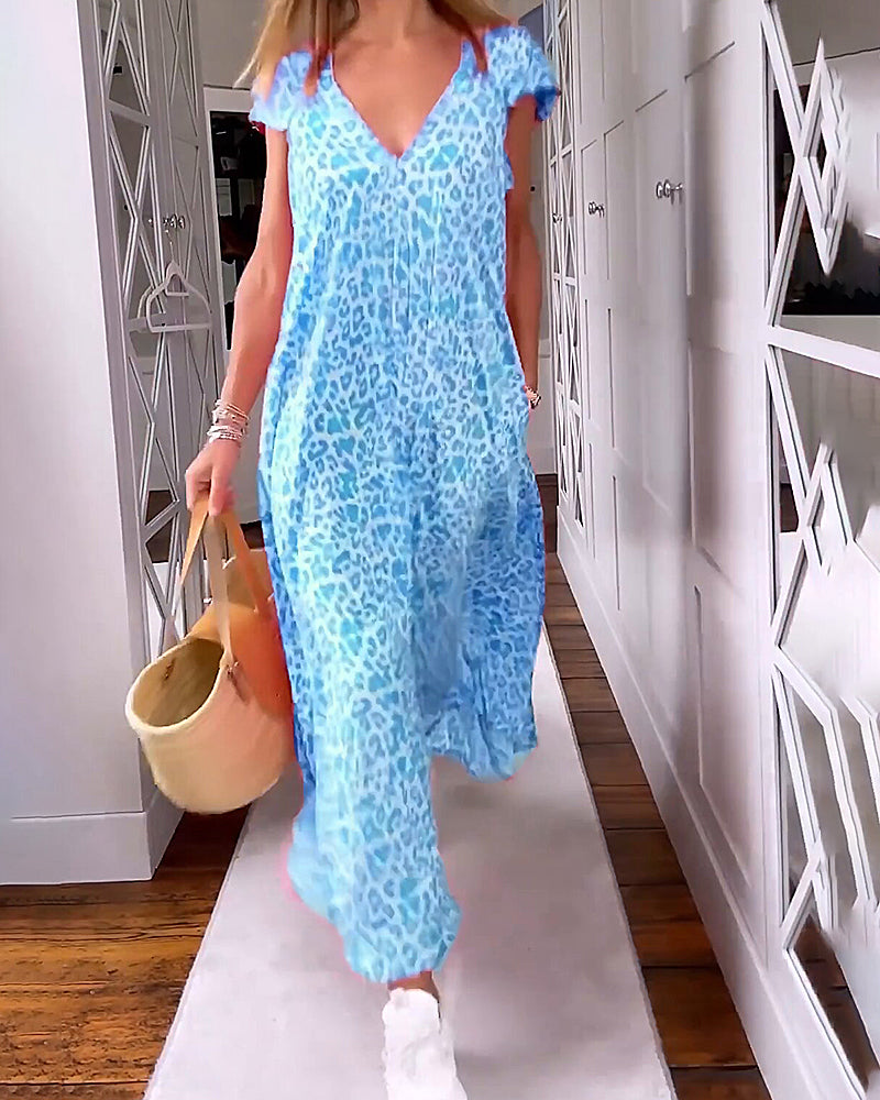 Lyrea | Vestido Veraniego Con Escote En V Y Estampado Alegre Para Mujer