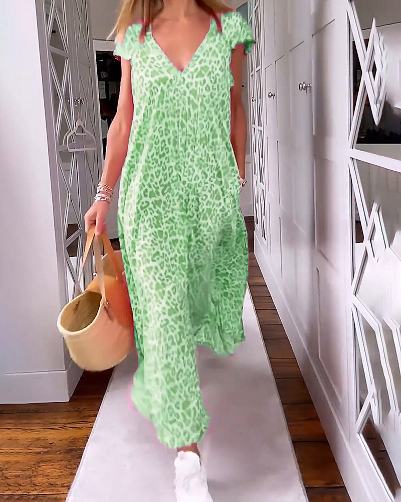 Lyrea | Vestido Veraniego Con Escote En V Y Estampado Alegre Para Mujer