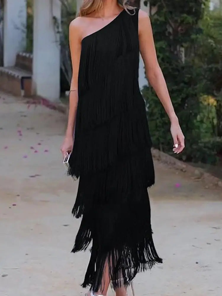 Bella | Vestido Largo De Flecos Andaluz