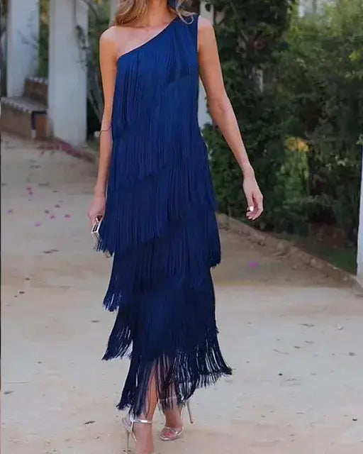Bella | Vestido Largo De Flecos Andaluz