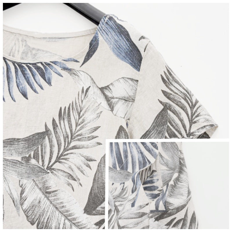 Naia | Vestido Corto Fluido Estampado De Hojas