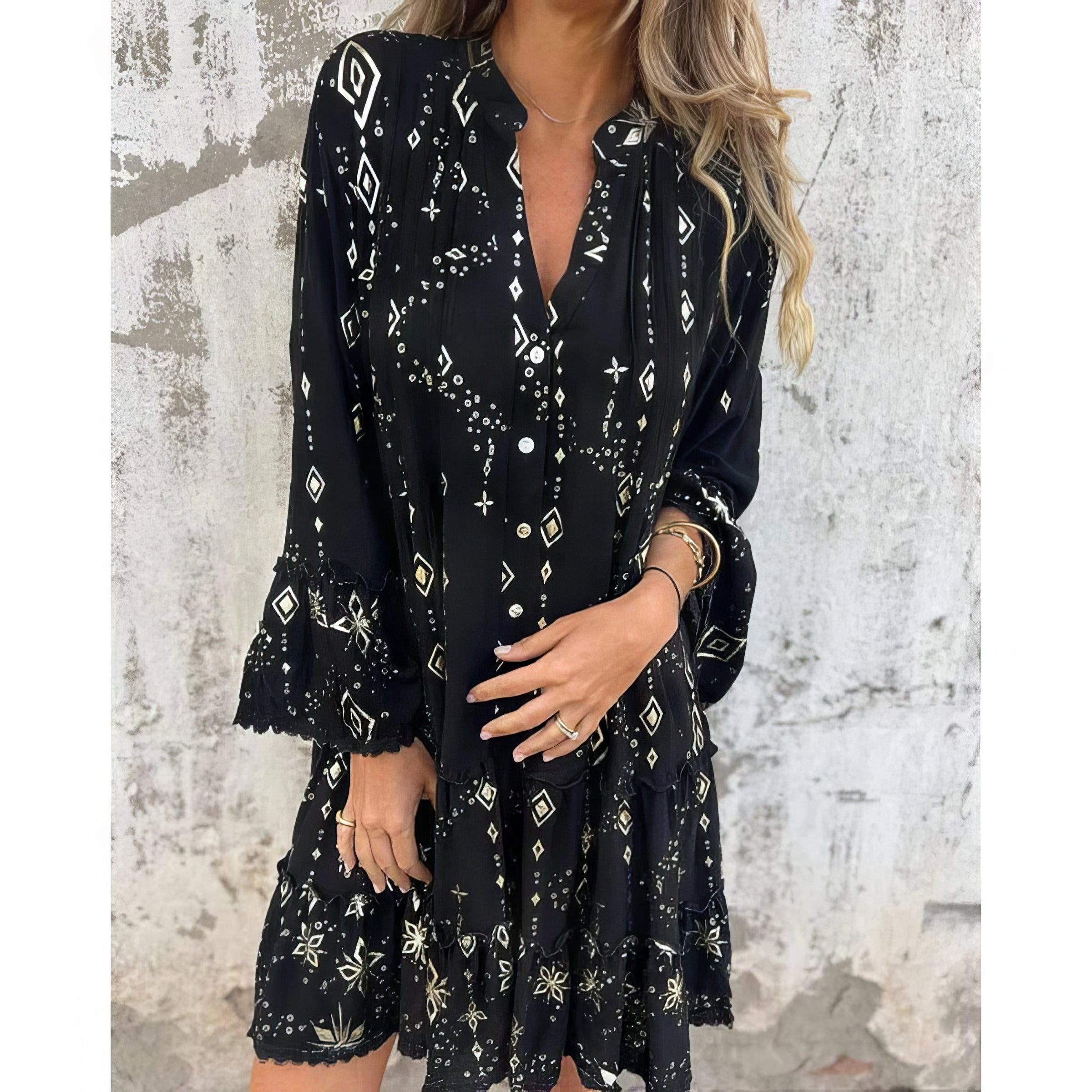 Isabel | Vestido Cómodo Con Escote En V Y Estampado